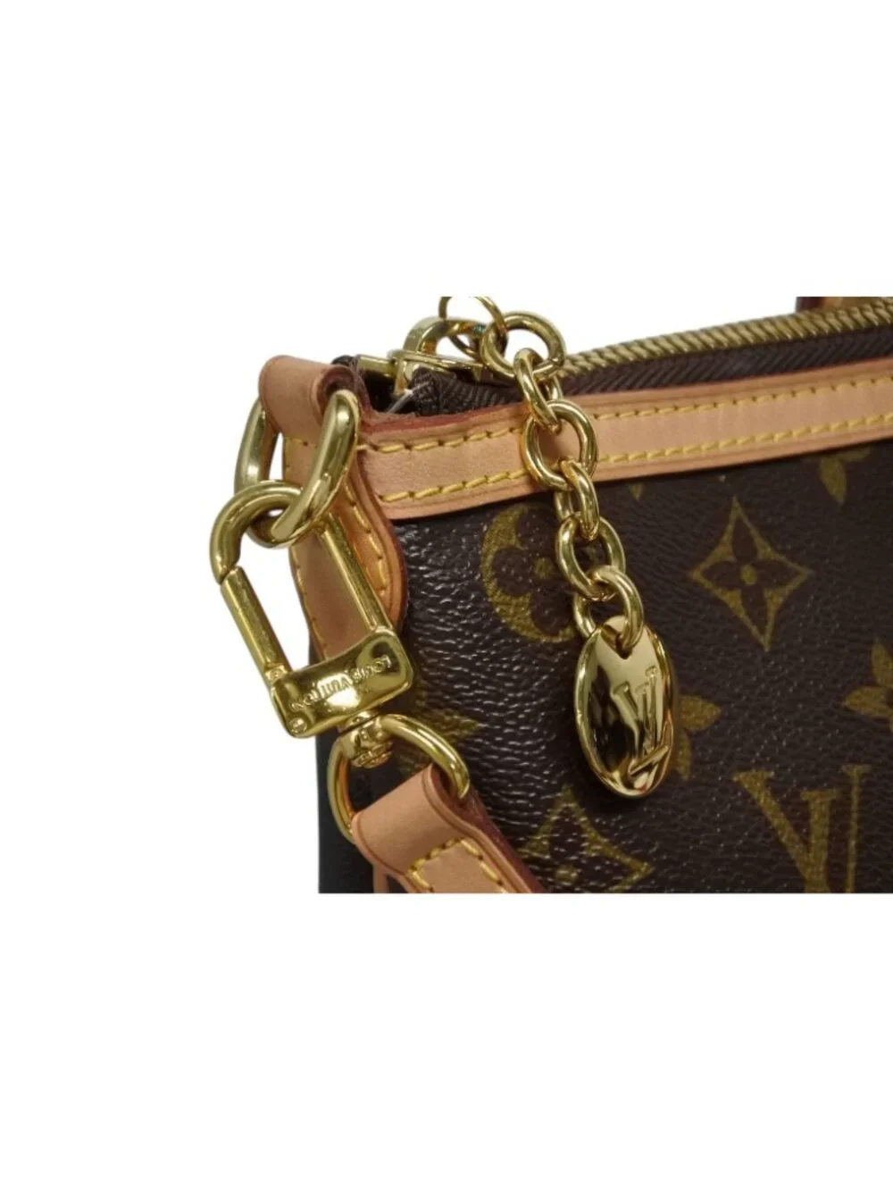 Louis Vuitton Palermo PM Handbag Monogram Leather Gold